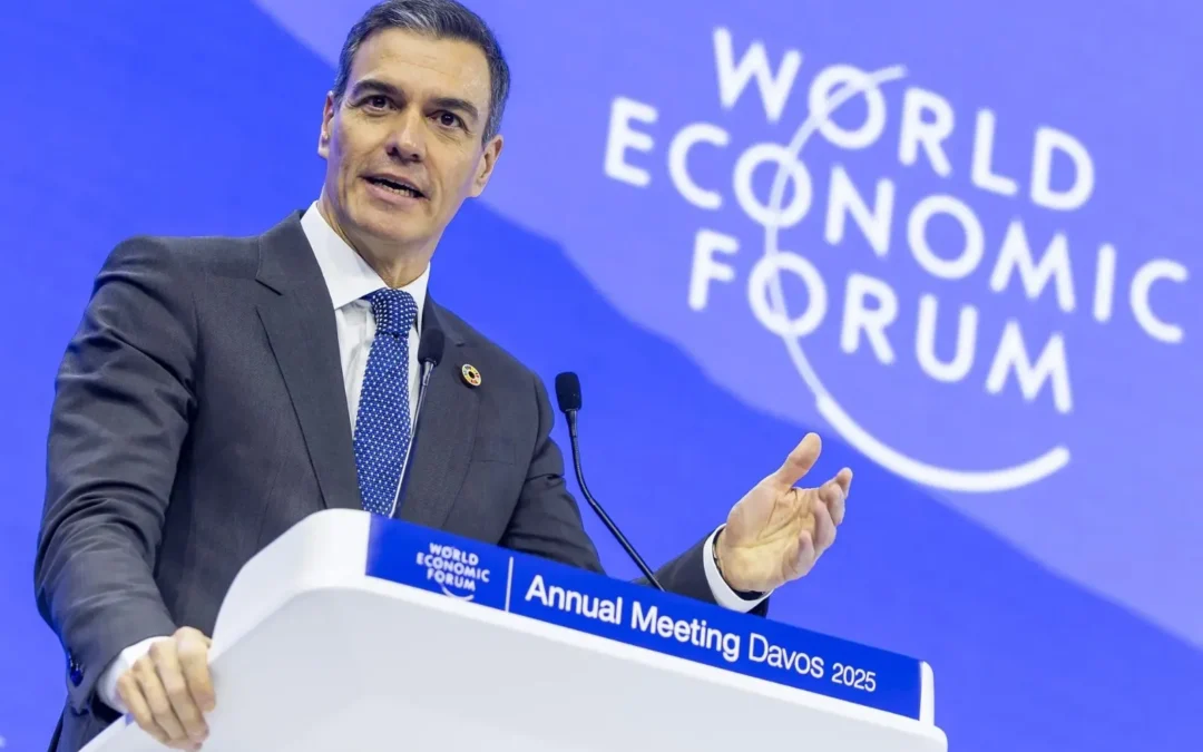 Pedro Sánchez, presidente de España, denunció en Davos que los dueños de redes sociales buscan controlar la política y amenazan la democracia