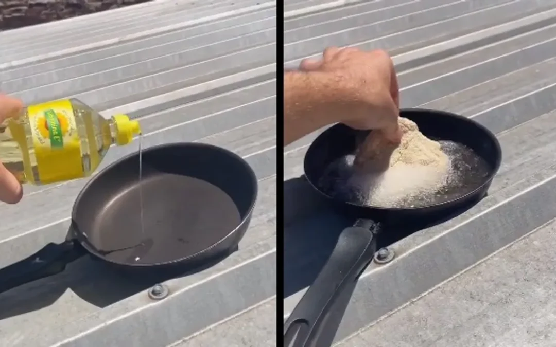 Salto, Uruguay: Un uruguayo fritó una milanesa en el techo de su casa usando solo el sol