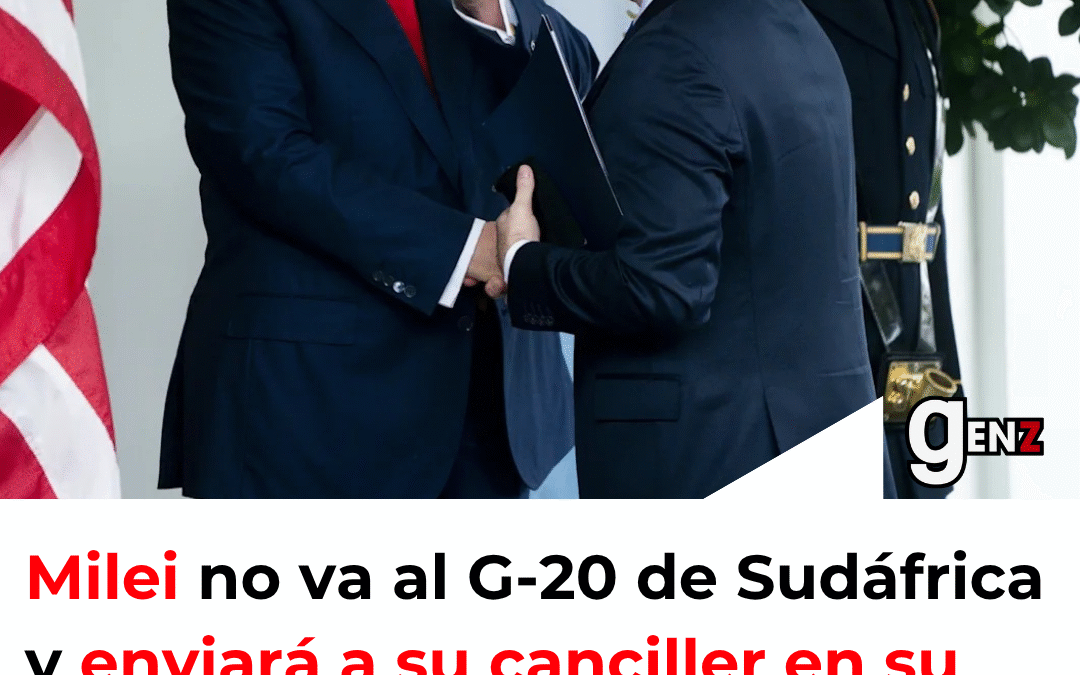 Milei no va al G-20 de Sudáfrica y enviará a su canciller en su lugar, siguiendo la postura Trump