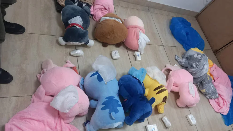 Gendarmería frenó un colectivo de Tucumán a Mendoza y halló 2,8 kilos de cocaína escondidos dentro de peluches