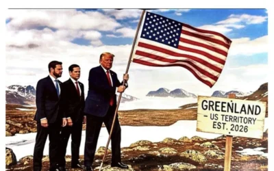 Groenlandia y Venezuela bajo la bandera de Estados Unidos: Trump compartió una imagen simulando la conquista de Groenlandia