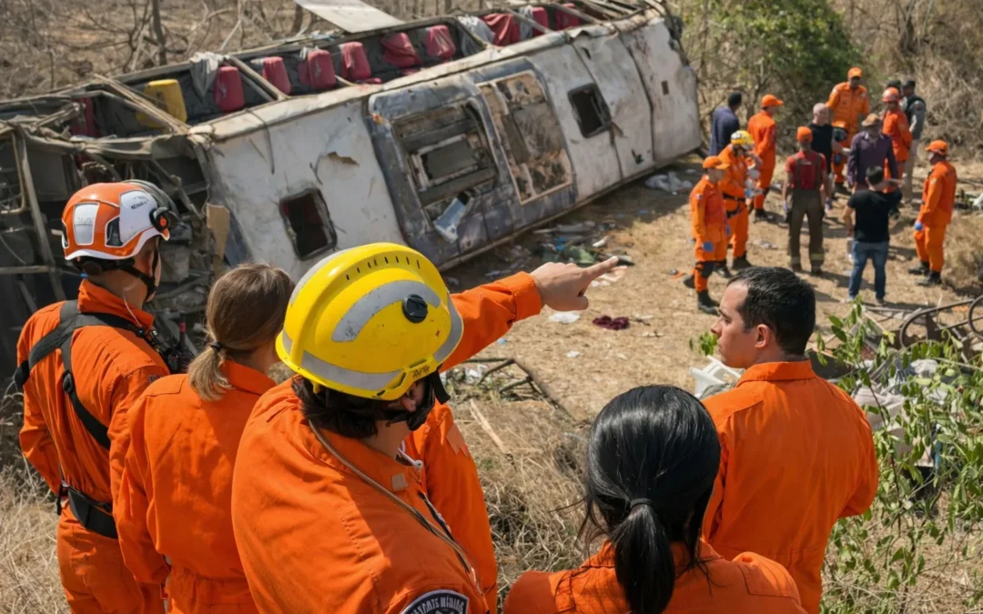 Brutal vuelco de un colectivo en Brasil dejó 15 peregrinos muertos, incluidos tres niños
