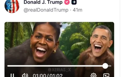 Donald Trump compartió un video que vincula a Barack y Michelle Obama con figuras de monos