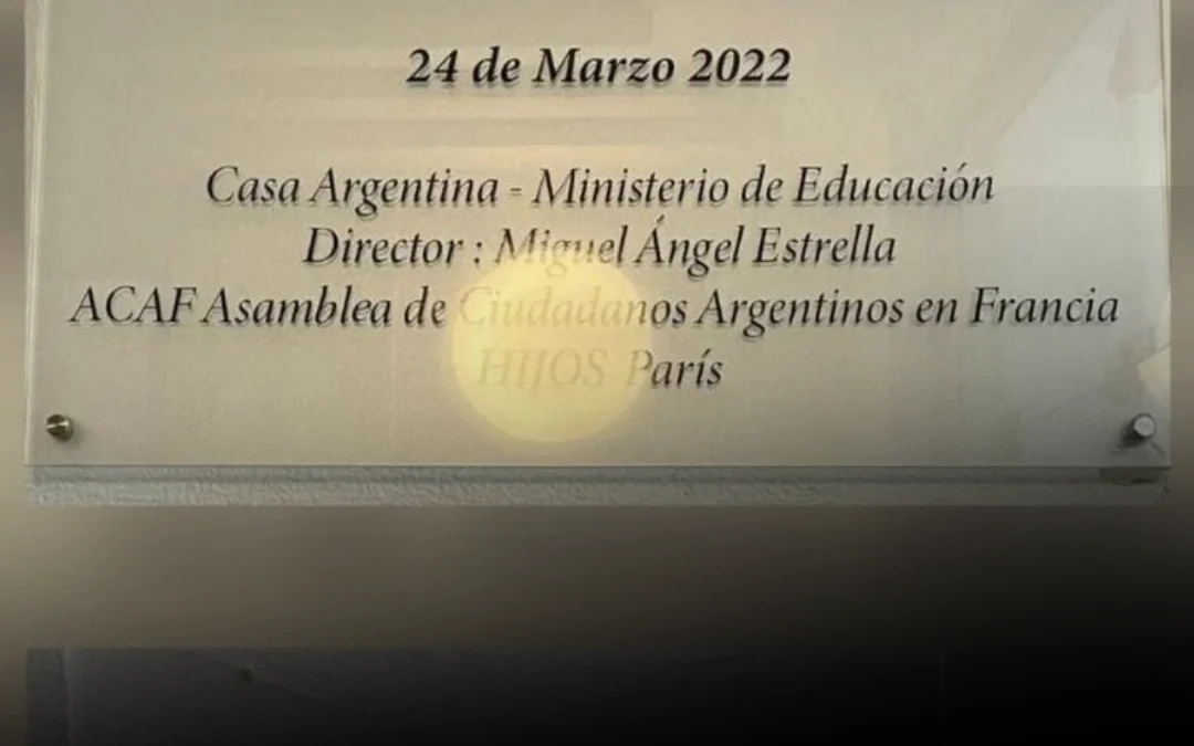 Retiraron en la Casa de Argentina en París una placa en homenaje a los 30.000 desaparecidos de la dictadura y exigen su restitución