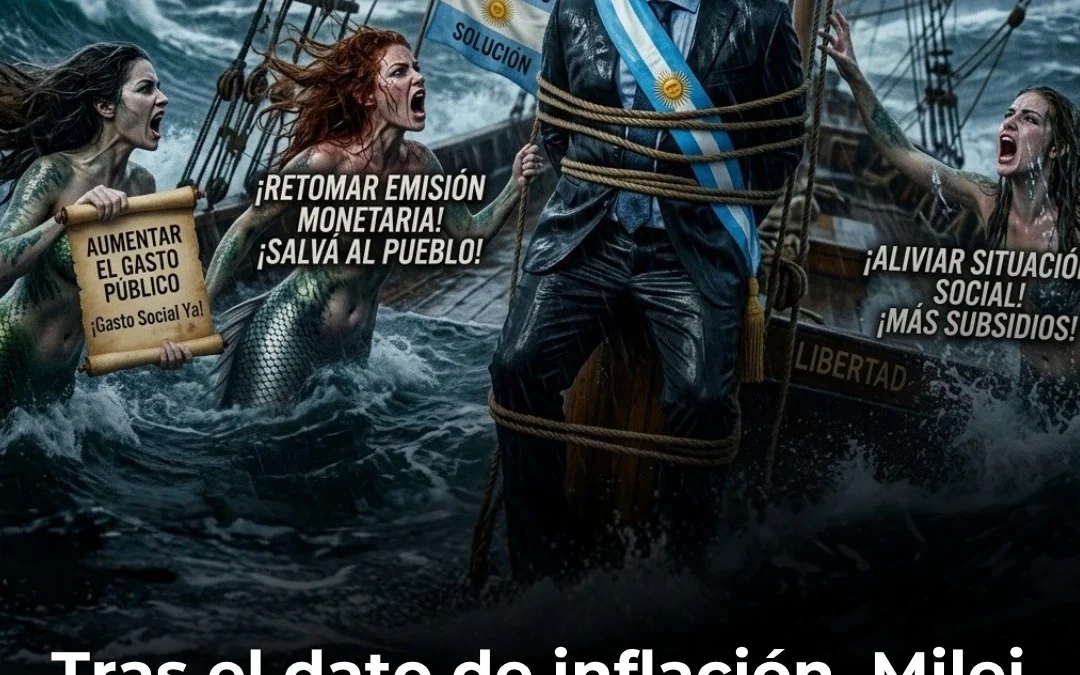 Tras el dato de inflación, Milei publicó una imagen en la que «las sirenas» le pide que cambie su plan económico