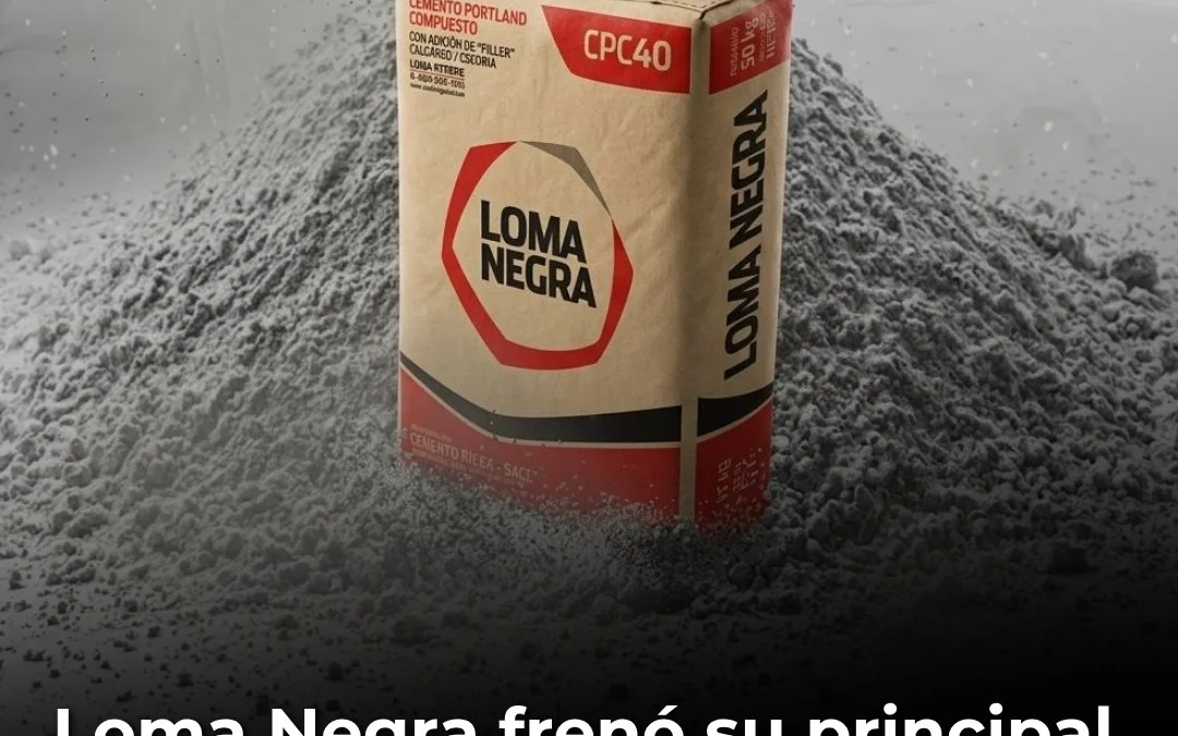 Loma Negra frenó su principal horno hasta fin de año por el derrumbe de la demanda de cemento