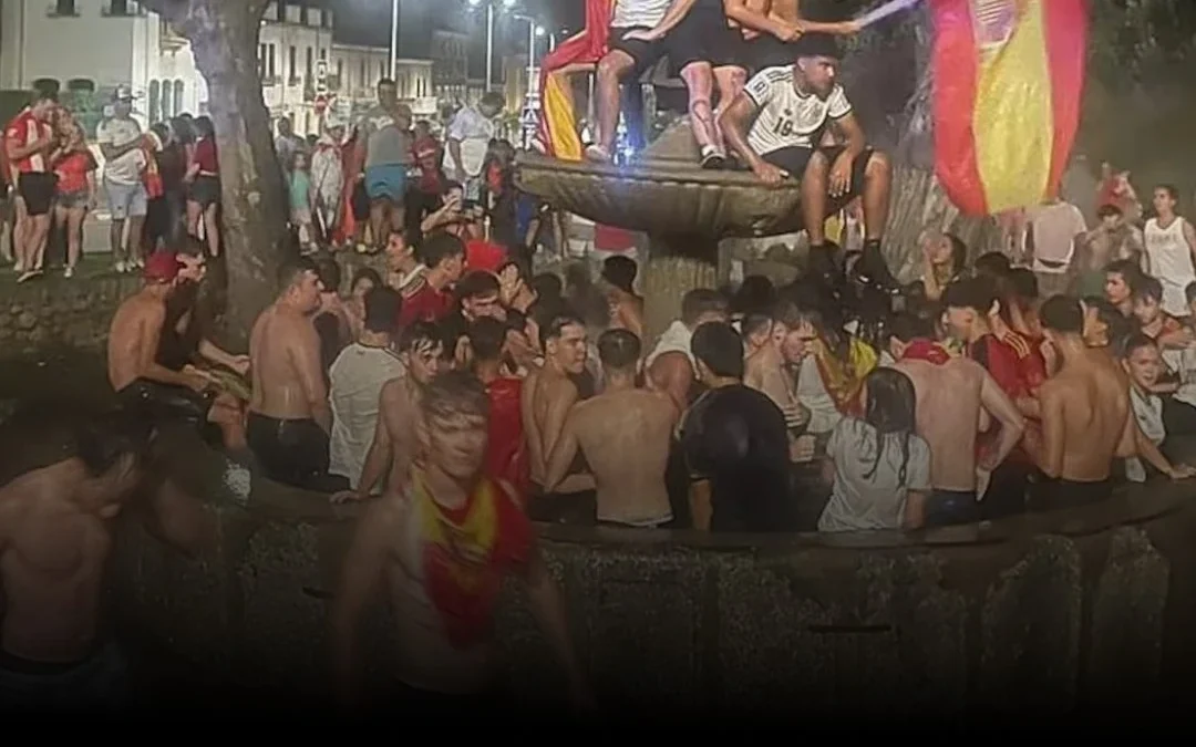 Un adolescente murió tras el derrumbe de una fuente durante los festejos por el Mundial en España