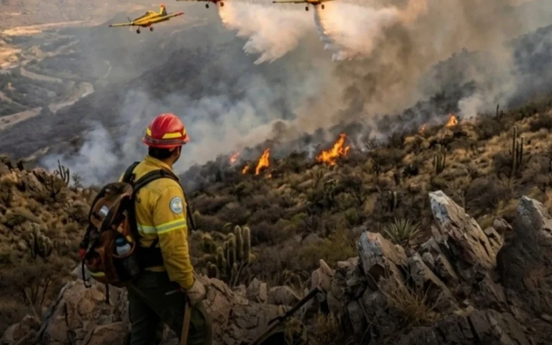 Refuerzo aéreo: Tres aviones hidrantes ya combaten el incendio forestal en Guanchín
