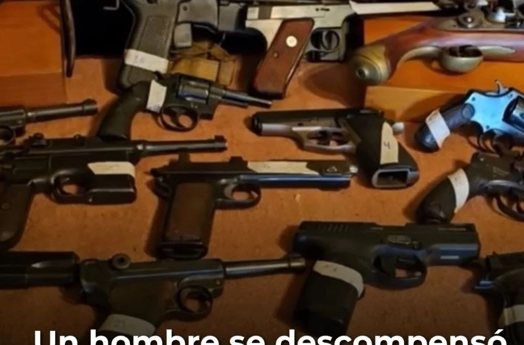 Un hombre se descompensó y la Policía encontró un arsenal y objetos nazis en su casa