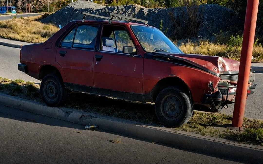 Chilecito: Un conductor se descompensó y chocó contra una columna en Circunvalación Norte