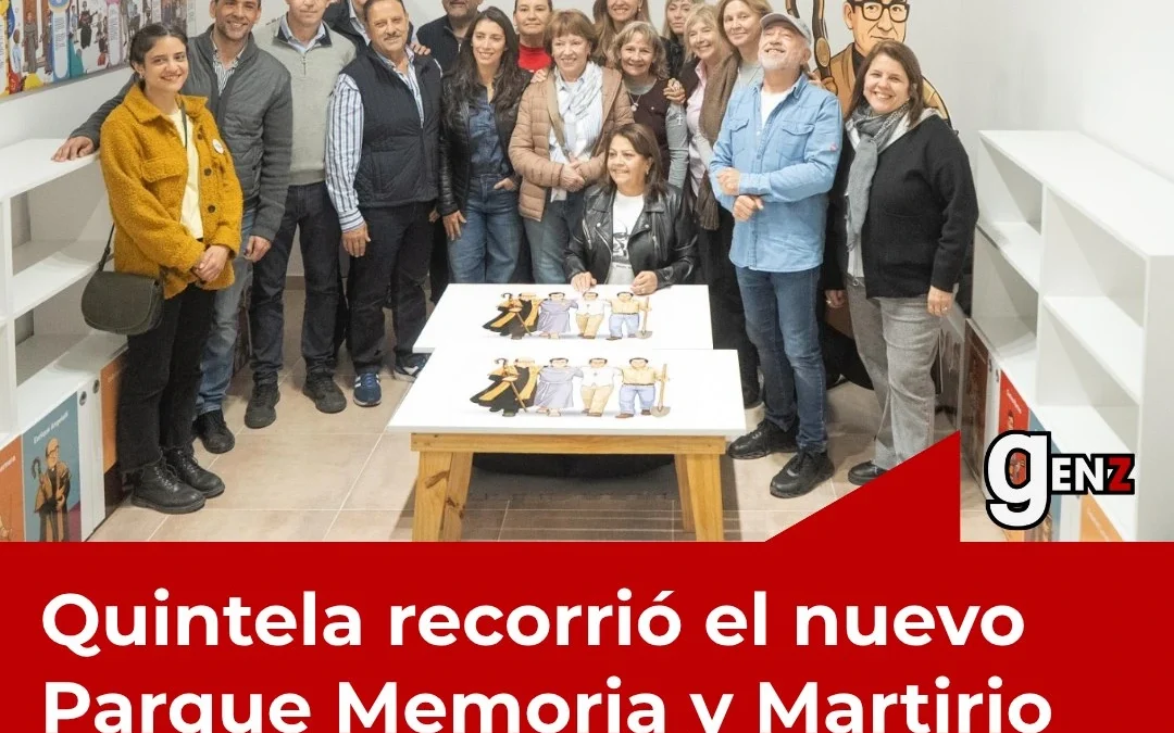 Quintela recorrió el nuevo Parque Memoria y Martirio en homenaje a los Mártires Riojanos