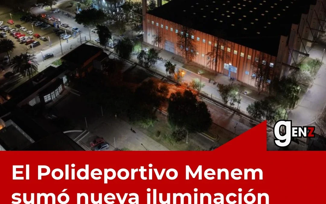 El Polideportivo Menem sumó nueva iluminación para reforzar su uso durante la noche