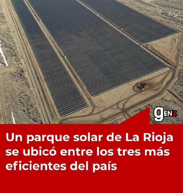 Un parque solar de La Rioja se ubicó entre los tres más eficientes del país